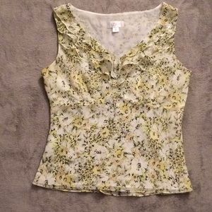 ‼️July 1 Closing! LOFT Yellow Floral Top